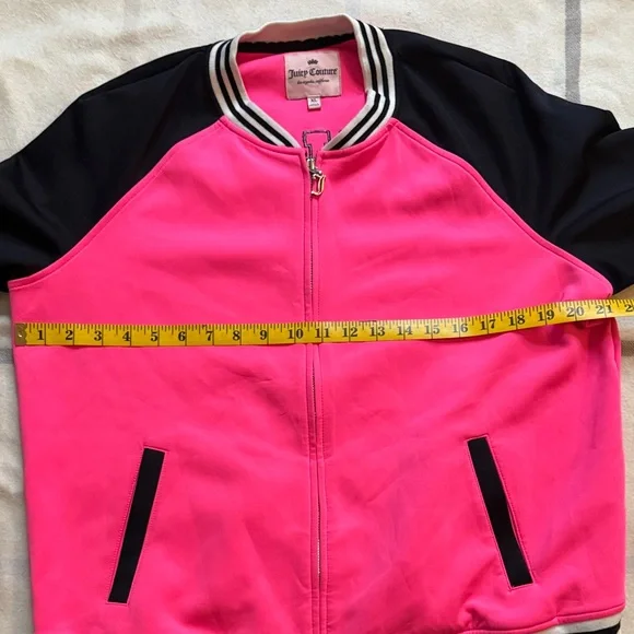 Juicy Couture Retro Pink and Black Bomber Jacket - Picture 11 of 11
